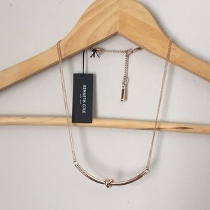NWT Kenneth Cole rose gold knot necklace